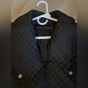 Betsey Johnson Quilted Black Puffer Coat